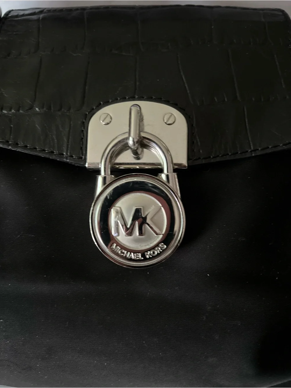 MICHAEL Michael Kors Black Satchel with Silver Hardware